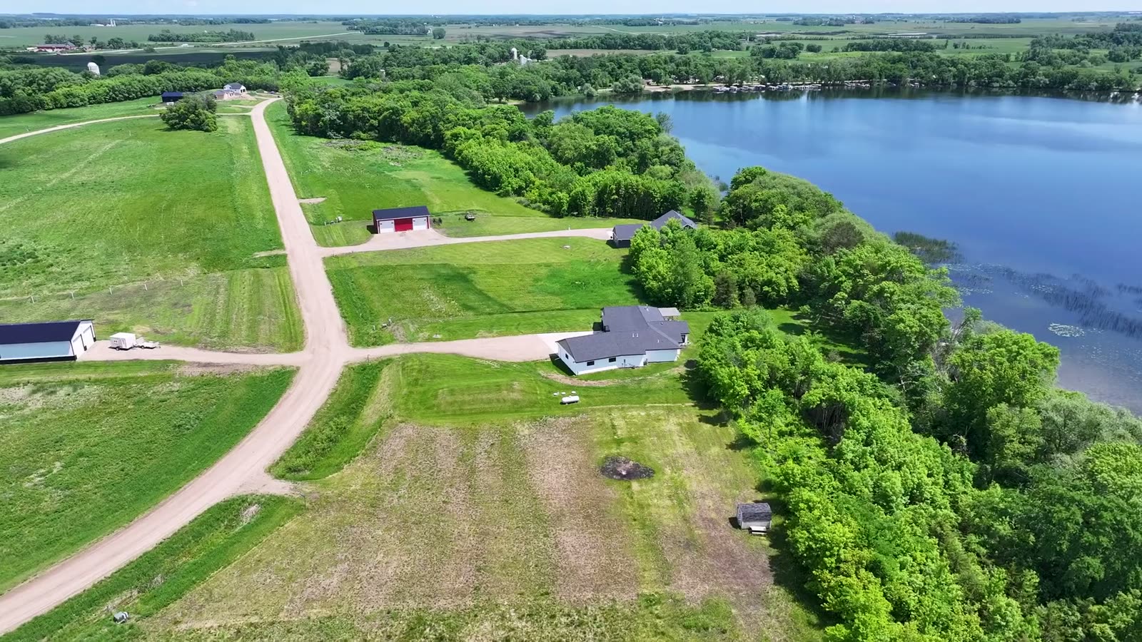 Aerial view of Smith Lake and the Longview Circle lots, Osakis